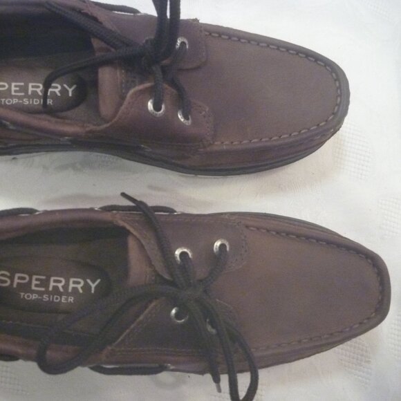 New Sperry Tarpon Ultralite 2-Eye Boat Shoes Brown Leather Men 8 M Top Sider - Picture 12 of 15